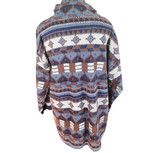 Variations Fleece Cardigan Women's Aztec Print Size M Acrylic - Picture 3 of 8